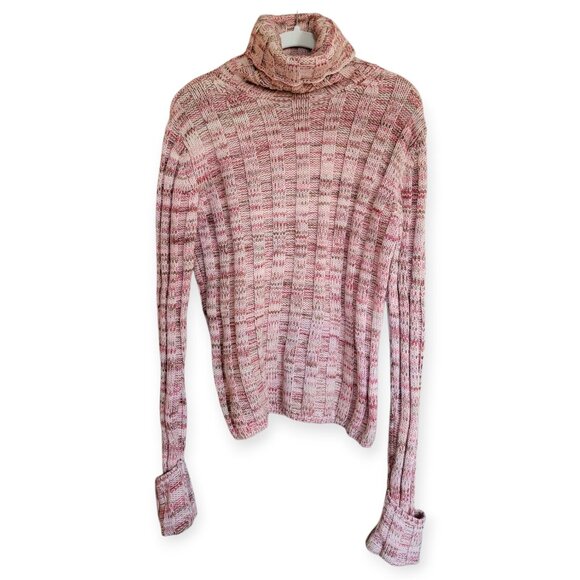Banana Republic vintage pink 100% merino wool turtleneck sweater size M EUC - Picture 2 of 8